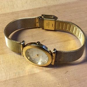 Vintage Skagen Denmark steel goldplated mesh watch